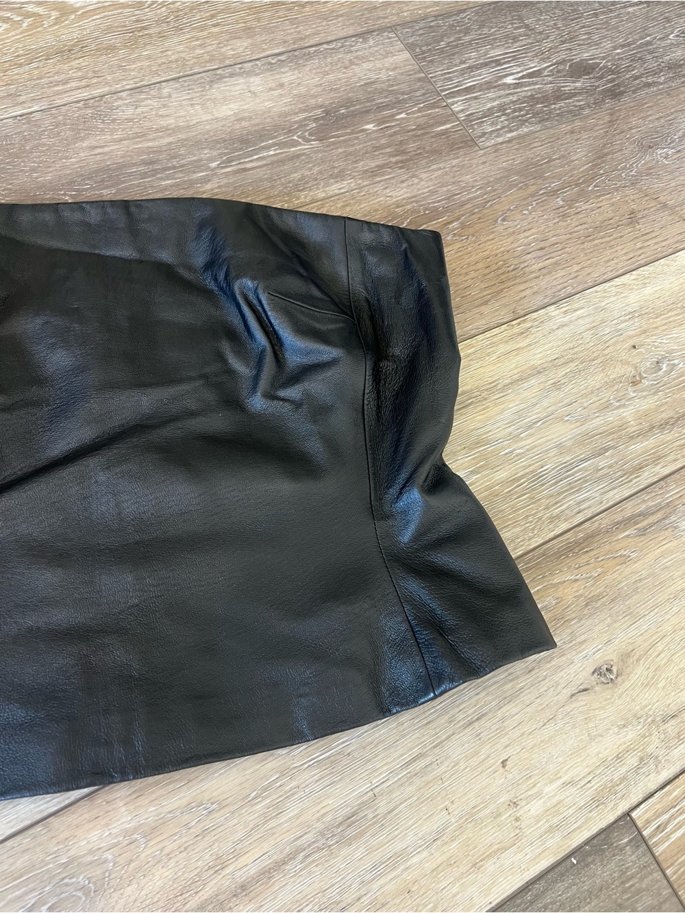 Vintage 90s Y2K Newport News Black Genuine Leather Strapless Tube Top Bustier 18 - Picture 7 of 9